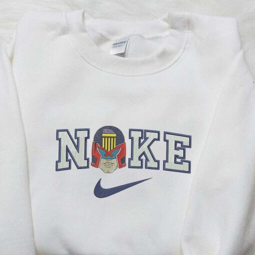 Judge Dredd Helmet x Nike Embroidered Shirt Movie Embroidered Shirt Nike Inspired Embroidered Shirt