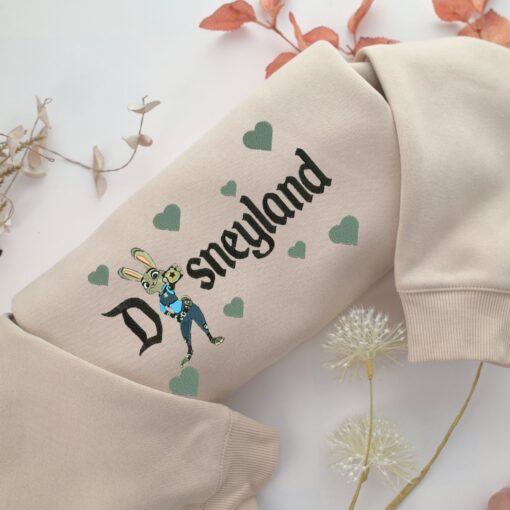 Judy Hopps Disneyland Embroidery, Disneyland Embroidered Sweatshirt, Movie Disney Inspired, Best Gifts Idea For Him Her