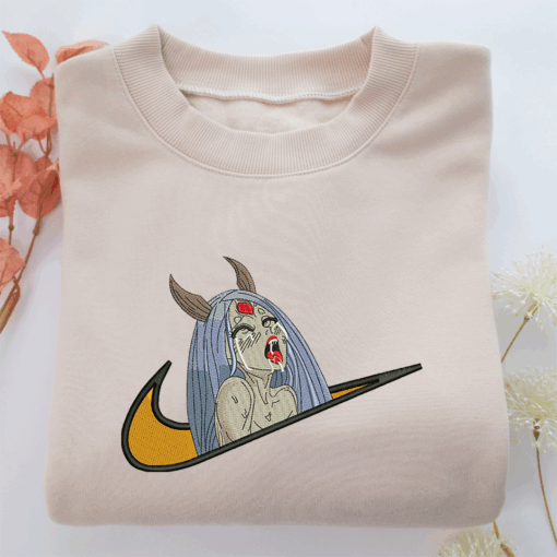Kaguya Otsutsuki Swoosh Nike Embroidered Sweatshirt, Nike Movie Inspired, Best Gifts Idea For Him Her