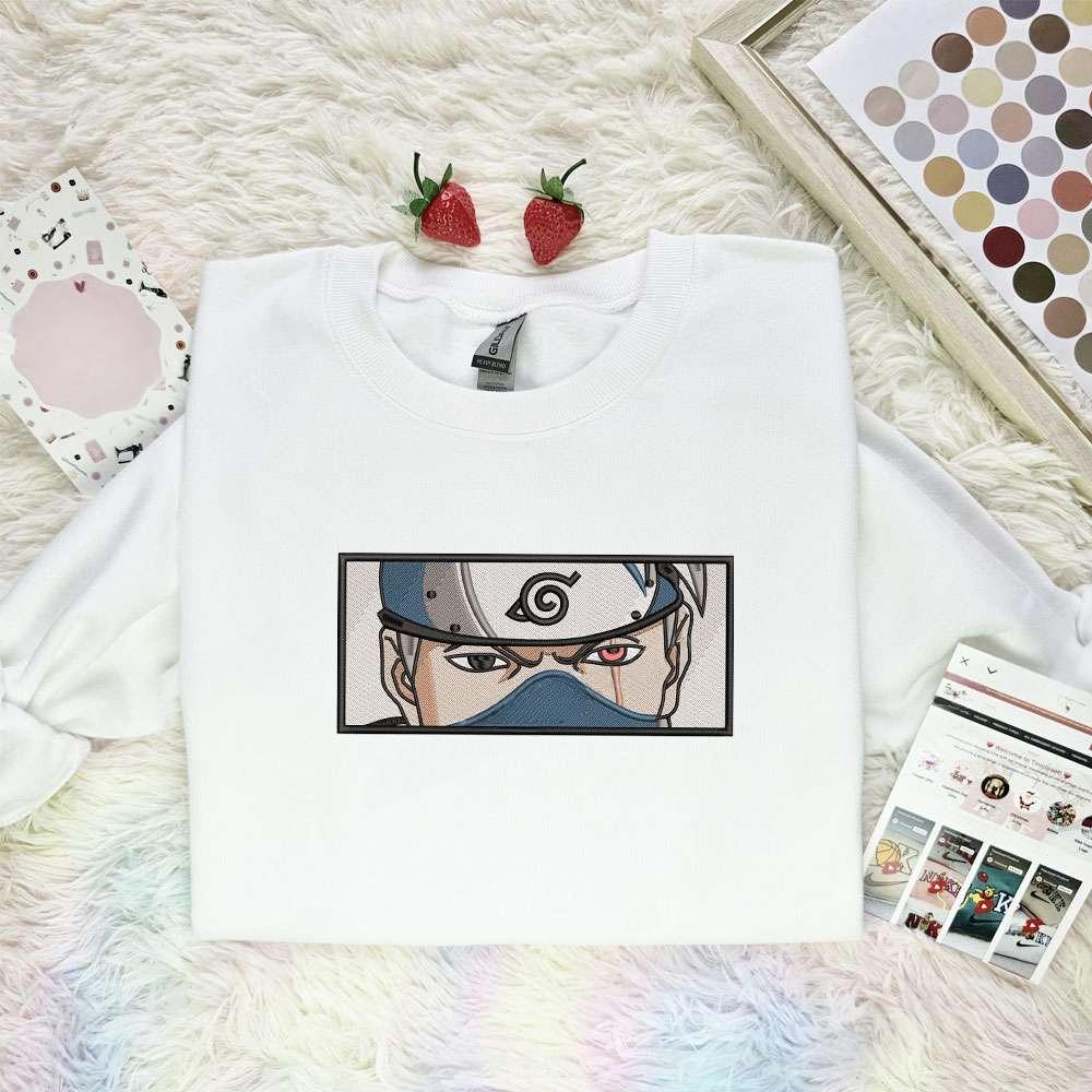 Kakashi Eyes Naruto Anime , Anime Embroidered T-shirt Sweatshirt Hoodie, Inspired Anime Movie, Best Gift for Anime Fans