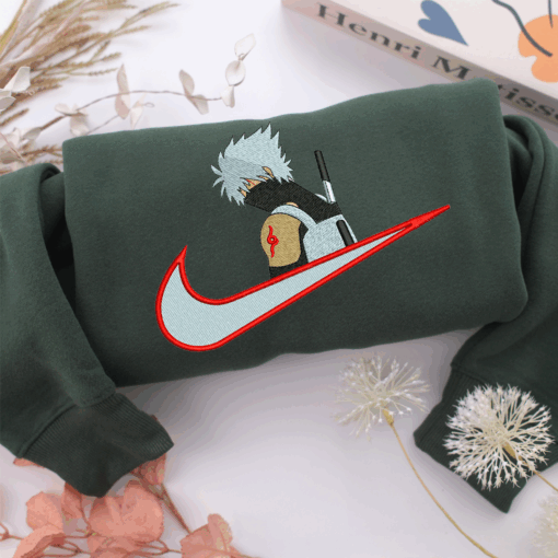 Kakashi Hatake Swoosh Nike Embroidered Sweatshirt, Nike Movie Inspired, Best Gifts Idea For Him Her - Image 3