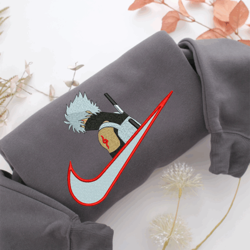 Kakashi Hatake Swoosh Nike Embroidered Sweatshirt, Nike Movie Inspired, Best Gifts Idea For Him Her - Image 4