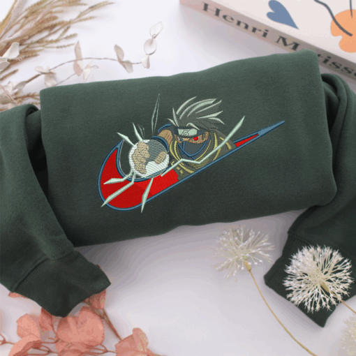 Kakashi Thunder Swoosh Nike Embroidered Sweatshirt, Nike Movie Inspired, Best Gifts Idea For Him Her - Image 3