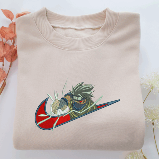 Kakashi Thunder Swoosh Nike Embroidered Sweatshirt, Nike Movie Inspired, Best Gifts Idea For Him Her