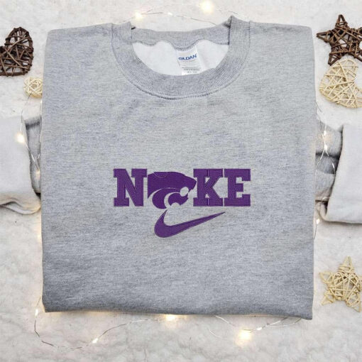 Kansas State Wildcats x Nike Embroidered Shirt NCAA Sports Embroidered Hoodie Best Fandom Gift Idea
