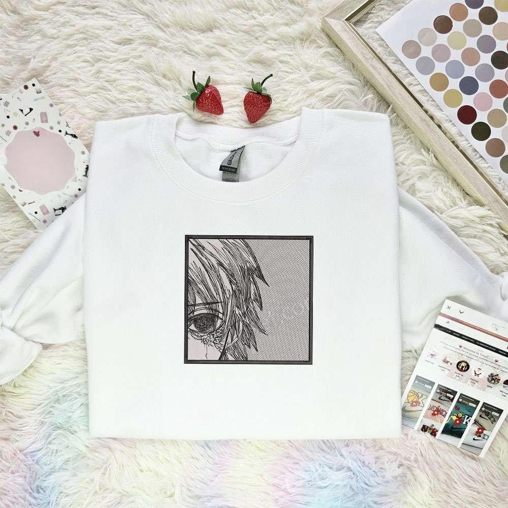 Ken Kaneki Eye Tokyo Ghoul Anime Embroidered Shirt , Anime Embroidered T-shirt Sweatshirt Hoodie, Inspired Anime Movie, Best Gift for Anime Fans