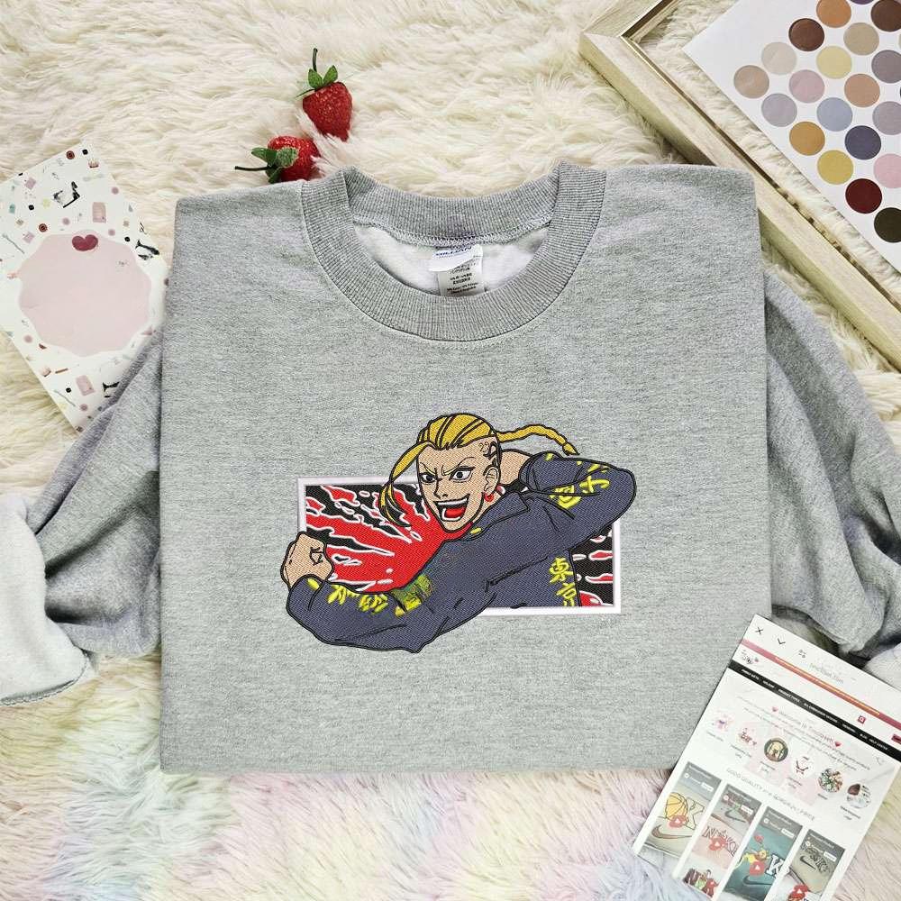 Ken Ryuguji Tokyo Revengers Anime Embroidered Shirt , Anime Embroidered T-shirt Sweatshirt Hoodie, Inspired Anime Movie, Best Gift for Anime Fans