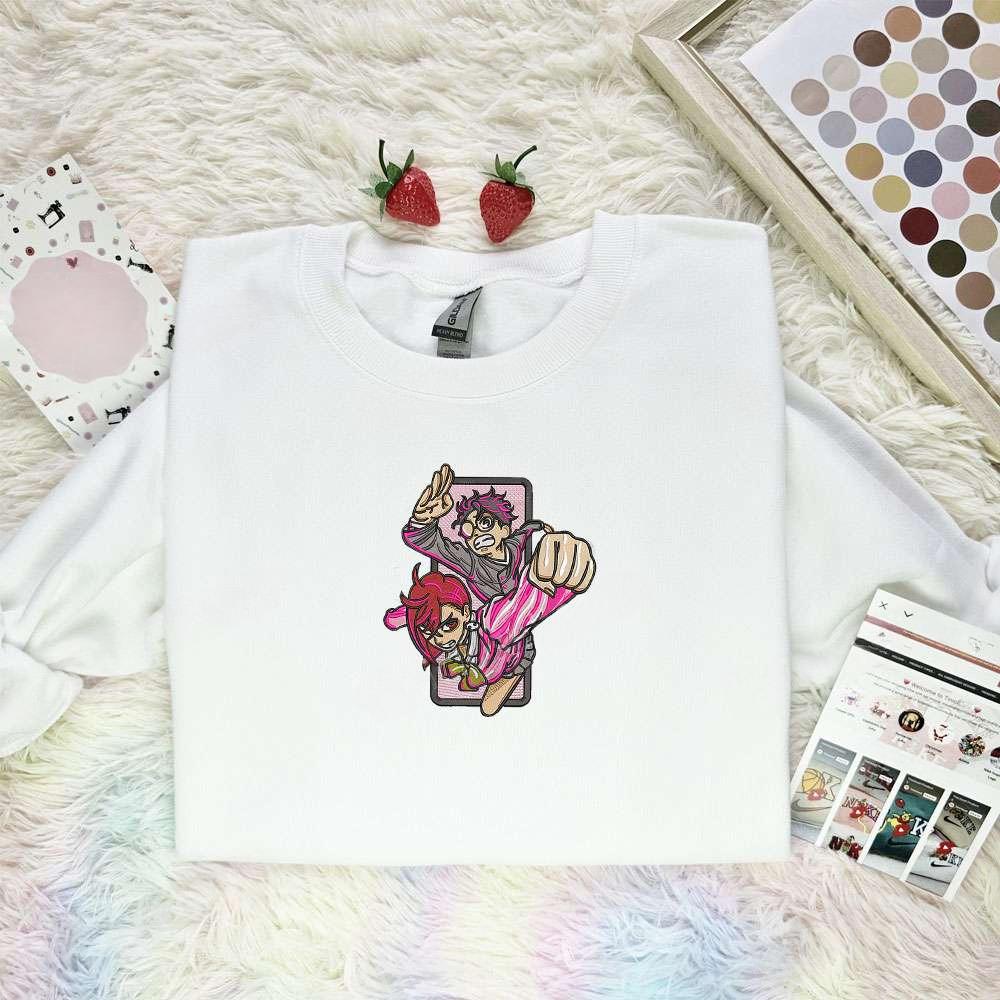 Ken Takakura And Ayase Momo Dandadan Anime Embroidered Shirt , Anime Embroidered T-shirt Sweatshirt Hoodie, Inspired Anime Movie, Best Gift for Anime Fans