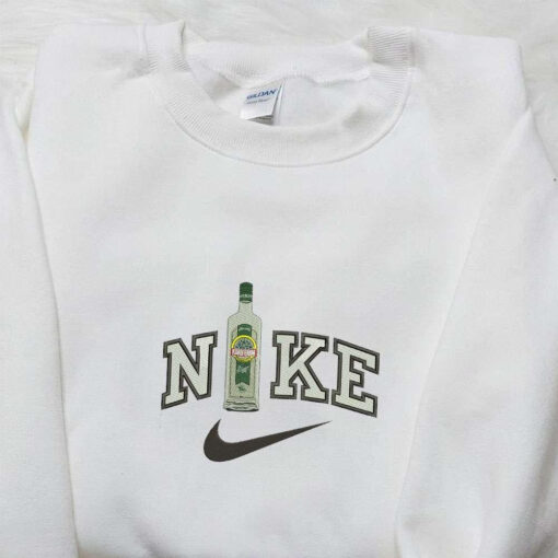 Knoiferum Wine Bottle x Nike Embroidered Shirt Favorite Foods And Drinks Embroidered Hoodie Best Gift Idea