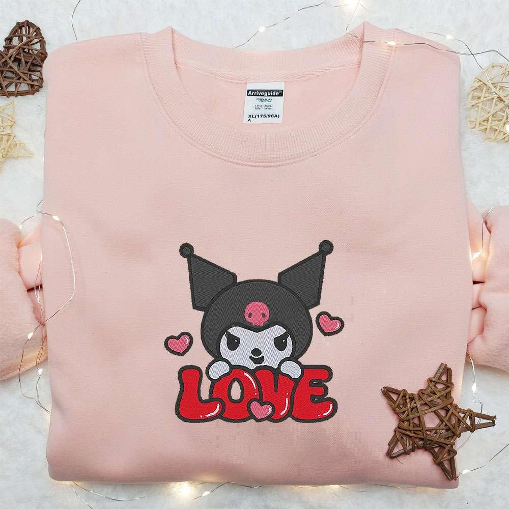 Kuromi Love Embroidered Shirt Valentine Embroidered Hoodie Best Gift For Girlfriend