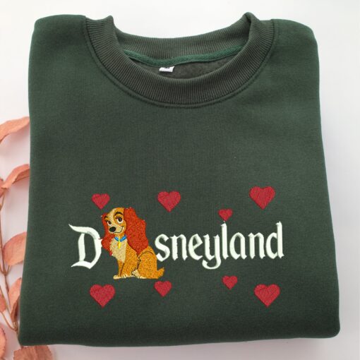 Lady Dog Disneyland Embroidery, Disneyland Embroidered Sweatshirt, Movie Disney Inspired, Best Gifts Idea For Him Her - Image 3