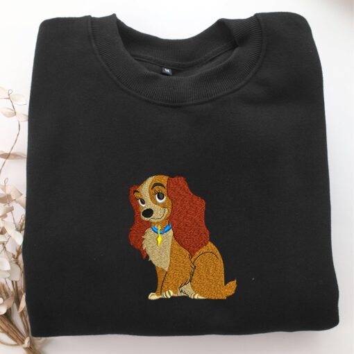 Lady Dog Embroidery, Disneyland Embroidered Sweatshirt, Movie Disney Inspired, Best Gifts Idea For Him Her - Image 5