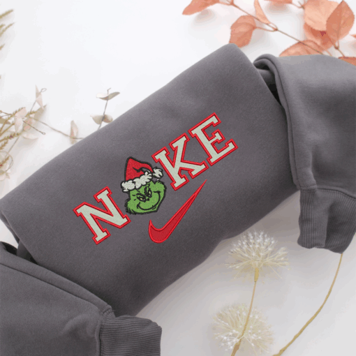 Lady Grinch Nike Nike Embroidered Sweatshirt, Nike Movie Inspired, Best Gifts Idea For Him Her - Image 4