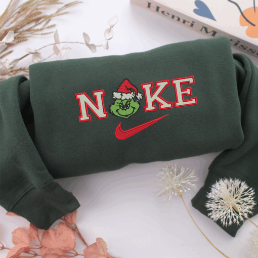 Lady Grinch Nike Nike Embroidered Sweatshirt, Nike Movie Inspired, Best Gifts Idea For Him Her - Image 3