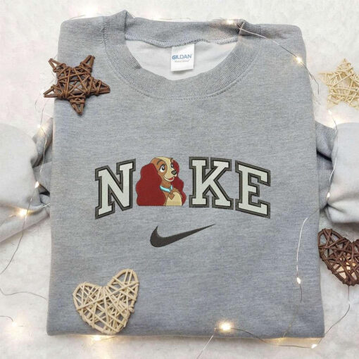 Lady x Nike Embroidered Shirt Lady And The Tramp Embroidered Shirt Custom Nike Embroidered Shirt