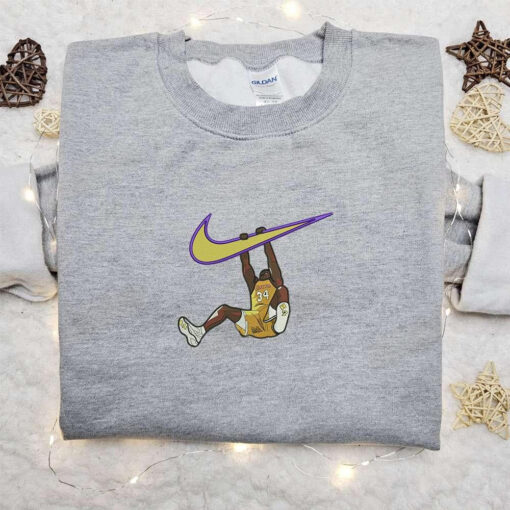 Lakers Basketball Player x Nike Swoosh Embroidered Shirt Sports Embroidered Hoodie Best Gift Ideas For Family