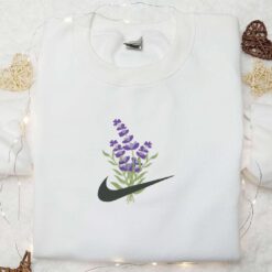 Lavender Nature Embroidered Shirt Best Gift Ideas For Family