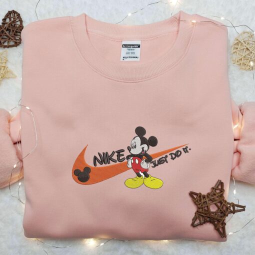 Light Pink Nike Micky Mouse Just Do It Inspired Movie Shirt, Disney Shirt for Family
