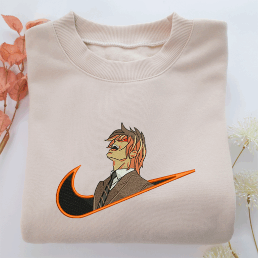 Light Yagami Swoosh Nike Embroidered Sweatshirt, Nike Movie Inspired, Best Gifts Idea For Him Her