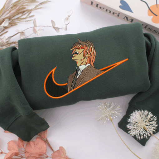 Light Yagami Swoosh Nike Embroidered Sweatshirt, Nike Movie Inspired, Best Gifts Idea For Him Her - Image 3