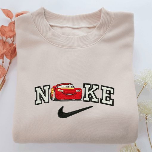 Lightning McQueen Nike Embroidered Sweatshirt, Nike Movie Inspired, Best Gifts Idea For Him Her