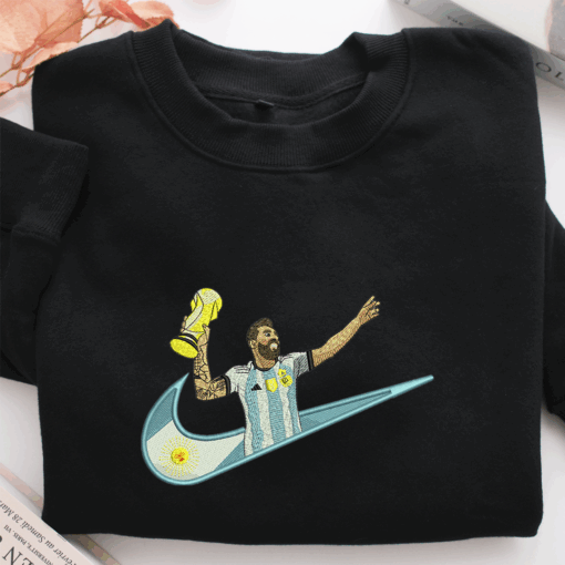 Lionel Messi Swoosh Nike Embroidered Sweatshirt, Nike Movie Inspired, Best Gifts Idea For Him Her - Image 2