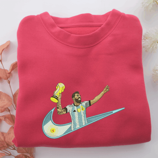 Lionel Messi Swoosh Nike Embroidered Sweatshirt, Nike Movie Inspired, Best Gifts Idea For Him Her - Image 5