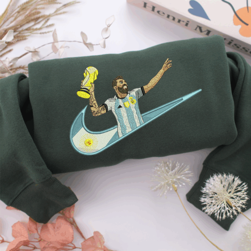 Lionel Messi Swoosh Nike Embroidered Sweatshirt, Nike Movie Inspired, Best Gifts Idea For Him Her - Image 3