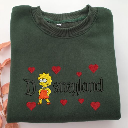 Lisa Simpson Disneyland Embroidery, Disneyland Embroidered Sweatshirt, Movie Disney Inspired, Best Gifts Idea For Him Her - Image 3