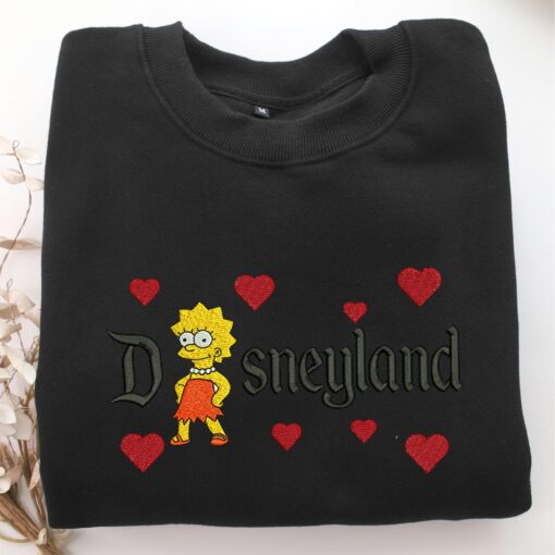 Lisa Simpson Disneyland Embroidery, Disneyland Embroidered Sweatshirt, Movie Disney Inspired, Best Gifts Idea For Him Her - Image 5