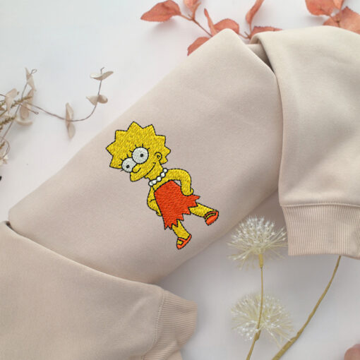 Lisa Simpson Embroidery, Disneyland Embroidered Sweatshirt, Movie Disney Inspired, Best Gifts Idea For Him Her