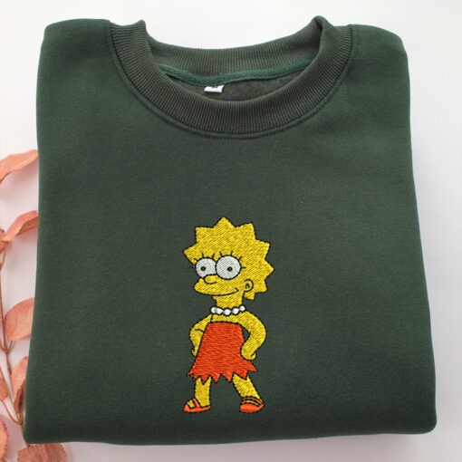 Lisa Simpson Embroidery, Disneyland Embroidered Sweatshirt, Movie Disney Inspired, Best Gifts Idea For Him Her - Image 3