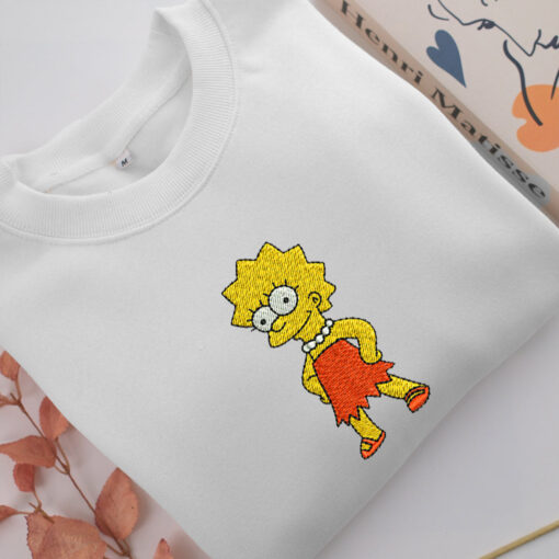 Lisa Simpson Embroidery, Disneyland Embroidered Sweatshirt, Movie Disney Inspired, Best Gifts Idea For Him Her - Image 2