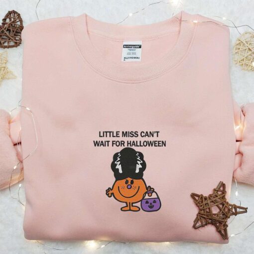 Little Miss Franken Halloween Embroidered Shirt Cute Halloween Embroidered Shirt Best Halloween Gift Ideas For Kids