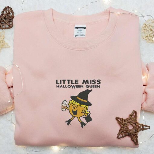 Little Miss Halloween Coffee Embroidered T shirt Cute Halloween Embroidered T shirt Best Halloween Gift Ideas