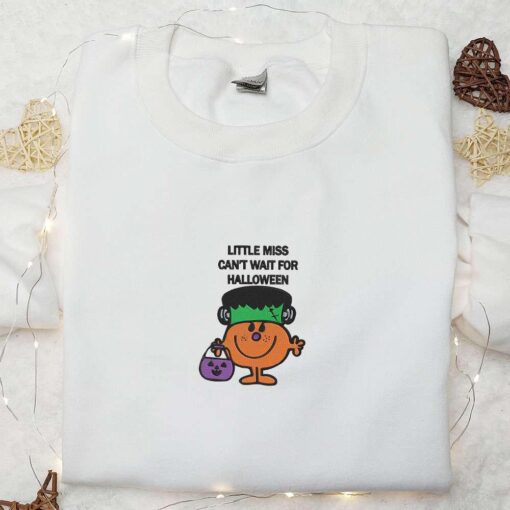 Little Miss Halloween Trick Or Treat Embroidered T shirt Cute Halloween Embroidered Shirt Best Halloween Gift Ideas
