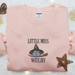 Little Miss Witchy Embroidered T shirt Cute Halloween Embroidered Sweatshirt Best Halloween Gift Ideas