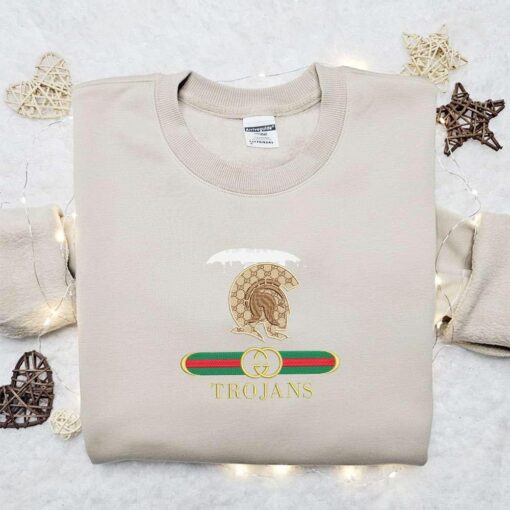 Little Rock Trojans x Gucci Embroidered Shirt NCAA Sports Embroidered Hoodie Best Gift Idea