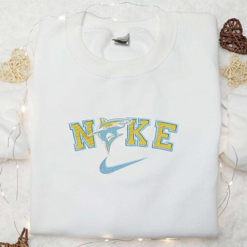 Long Island University Sharks x Nike Embroidered Shirt NCAA Sports Embroidered Hoodie Best Gift Idea