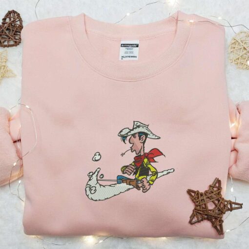 Lucky Luke Cartoon Embroidered Shirt Inspired Movie Best Gift Idea For Family