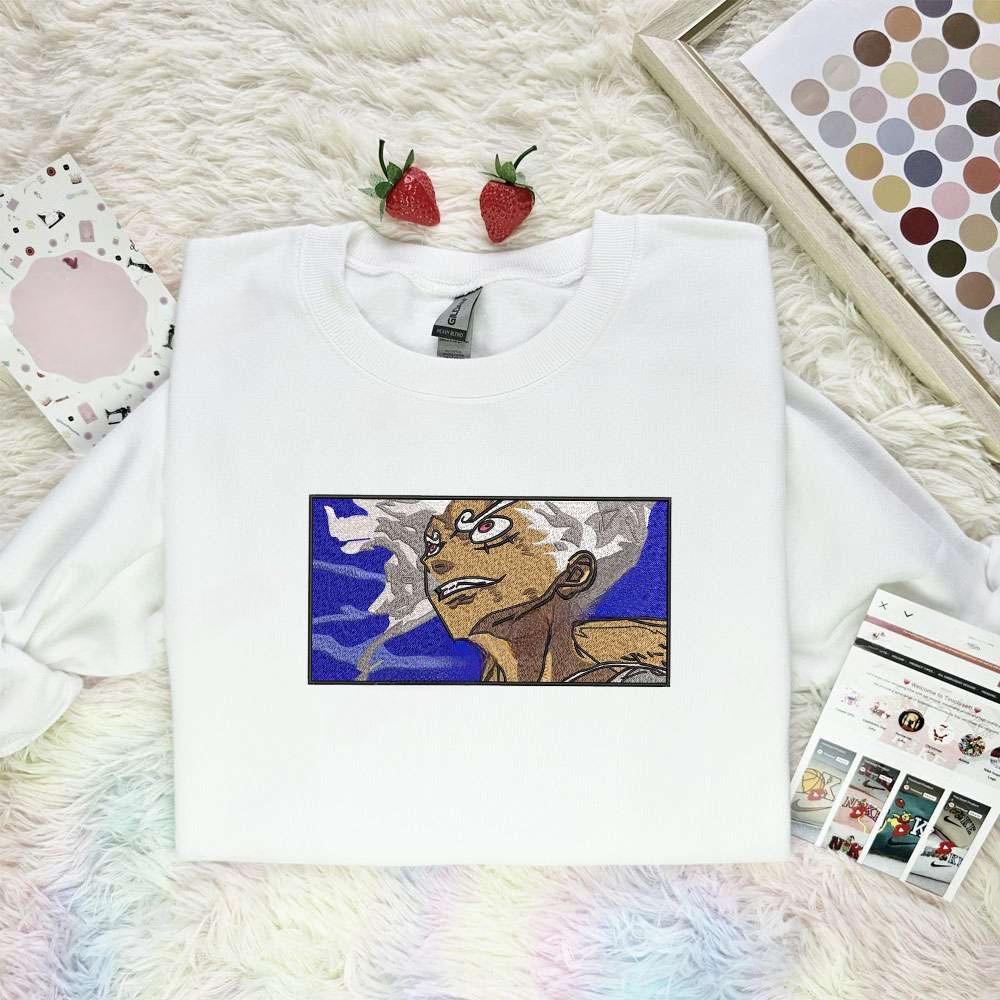 Luffy Epic Transformation One Piece Anime Embroidered Shirt , Anime Embroidered T-shirt Sweatshirt Hoodie, Inspired Anime Movie, Best Gift for Anime Fans