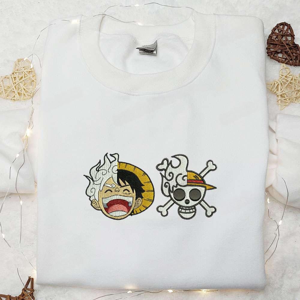 Luffy Straw Hat Crew Embroidered Shirt One Piece Anime Embroidered Hoodie Best Gift Idea 1 , Anime Embroidered T-shirt Sweatshirt Hoodie, Inspired Anime Movie, Best Gift for Anime Fans