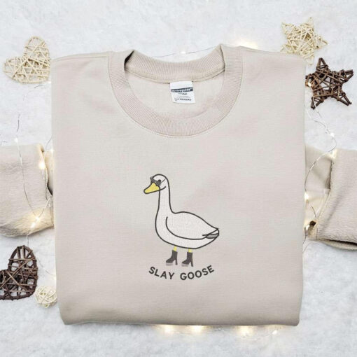 Machine Silly Goose Embroidered Shirt Animal Embroidered Shirt Best Gift Ideas