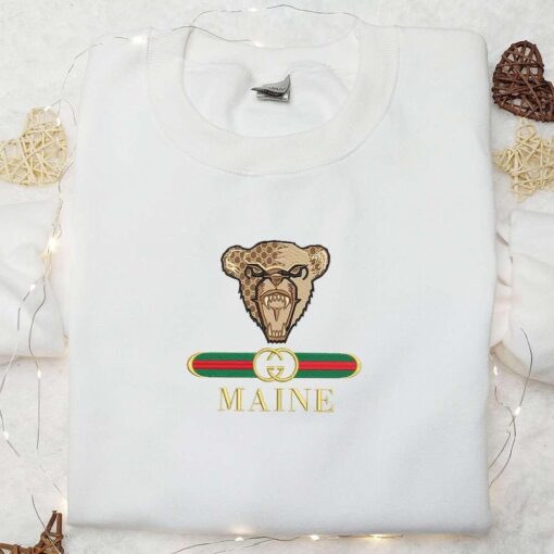 Maine Black Bears x Gucci Embroidered Shirt NCAA Sports Embroidered Hoodie Best Gift Idea