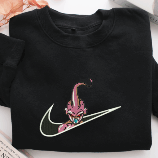Majin Buu Swoosh Nike Embroidered Sweatshirt, Nike Movie Inspired, Best Gifts Idea For Him Her - Image 2