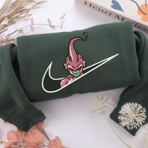Majin Buu Swoosh Nike Embroidered Sweatshirt, Nike Movie Inspired, Best Gifts Idea For Him Her - Image 3