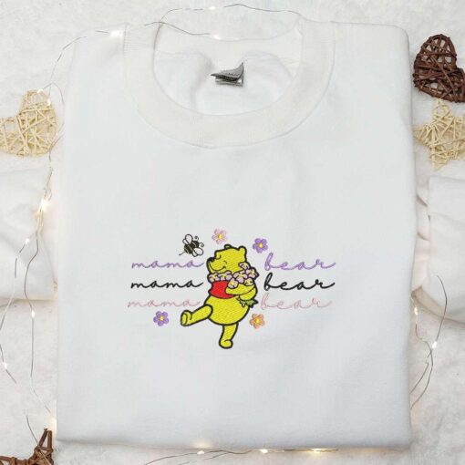 Mama Bear Winnie The Pooh Embroidered Shirt Mothers Day Embroidered Hoodie Best Gift For Mom