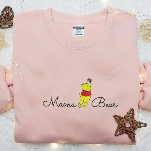 Mama Bear Winnie The Pooh Embroidered Shirt Mothers Day Embroidered Hoodie Best Gift For Mom