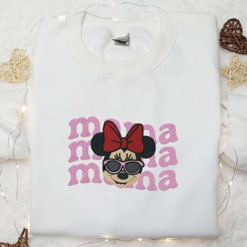 Mama Minnie Mouse Embroidered Shirt Disney Characters Embroidered Hoodie Mothers Day Gift Idea