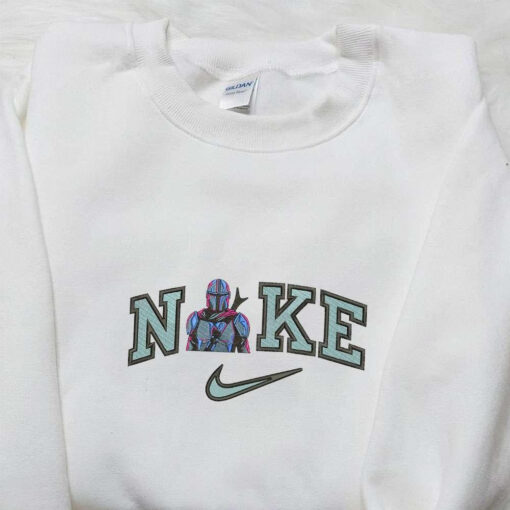 Mandalorian x Nike Embroidered Shirt Star Wars Movie Embroidered Hoodie Nike Inspired Embroidered Sweatshirt